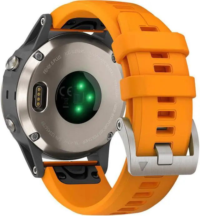 Alt view image 8 of 9 - Garmin fenix 5 Plus Sapphire Edition Multi-Sport Training GPS Watch (47mm, Titanium with Solar Flare Orange
