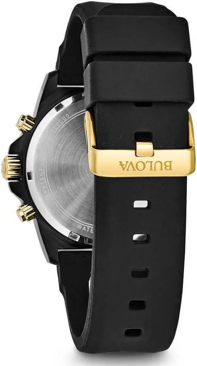 Alt view image 5 of 10 - Bulova Marine Star Chronograph Mens Gold Plated Stainless Steel Watch 98B278