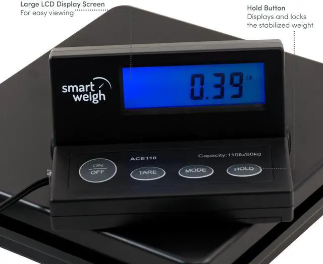 Alt view image 5 of 10 - Smart Weigh Digital Shipping Postal Scale (110lb.) with Extendable Cord