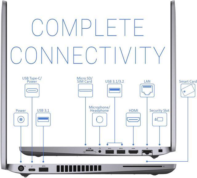 Alt view image 4 of 6 - Dell Latitude 5510 Notebook, 15.6" FHD Display, Intel Core i5-10310U Upto 4.4GHz, 8GB RAM, 512GB NVMe SSD, HDMI, DisplayPort via USB-C, Card Reader, Wi-Fi, Bluetooth, Windows 10 Pro
