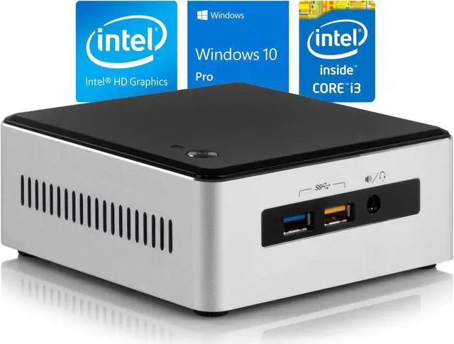 Alt view image 7 of 7 - Intel NUC5i3RYH Mini PC, Intel Core i3-5005U 2.0GHz, 16GB RAM, 256GB NVMe SSD + 1TB HDD, Mini DisplayPort, Mini HDMI, Wi-Fi, Bluetooth, Windows 10 Pro