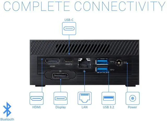 Alt view image 4 of 7 - ASUS PN50 Mini PC, AMD Ryzen 5 4500U Upto 4.0GHz, 16GB RAM, 1TB NVMe SSD, HDMI, DisplayPort, Card Reader, Wi-Fi, Bluetooth, Windows 10 Pro