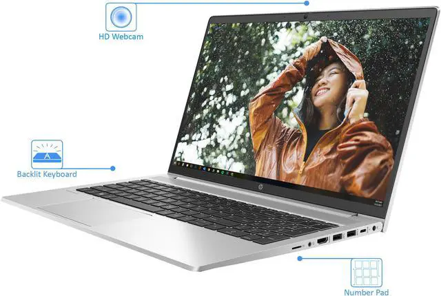 Alt view image 2 of 7 - HP ProBook 450 G8 Laptop, 15.6" IPS FHD Display, Intel Core i7-1165G7 Upto 4.7GHz, 8GB RAM, 2TB NVMe SSD, HDMI, DisplayPort via USB-C, Card Reader, Wi-Fi, Bluetooth, Windows 10 Pro