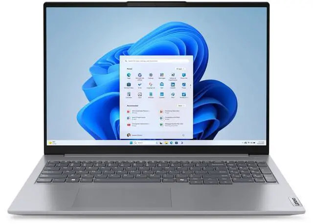 Main image of Lenovo ThinkBook 16 Gen 7 Laptop, 16" WUXGA Display, AMD Ryzen 5 7533HS Upto 4.4GHz, 32GB RAM, 2TB SSD, Fingerprint Reader, Windows 11 Pro