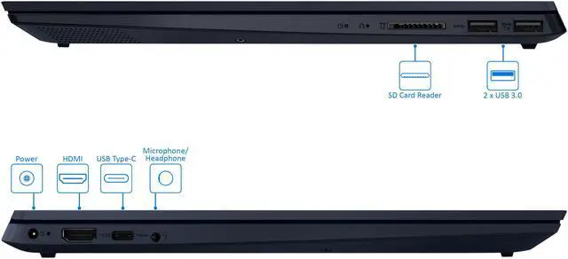 Alt view image 5 of 7 - Lenovo IdeaPad S340 Notebook, 15.6" HD Display, Intel Core i5-8265U Upto 3.9GHz, 8GB RAM, 256GB SSD, HDMI, Card Reader, Wi-Fi, Bluetooth, Windows 10 Pro