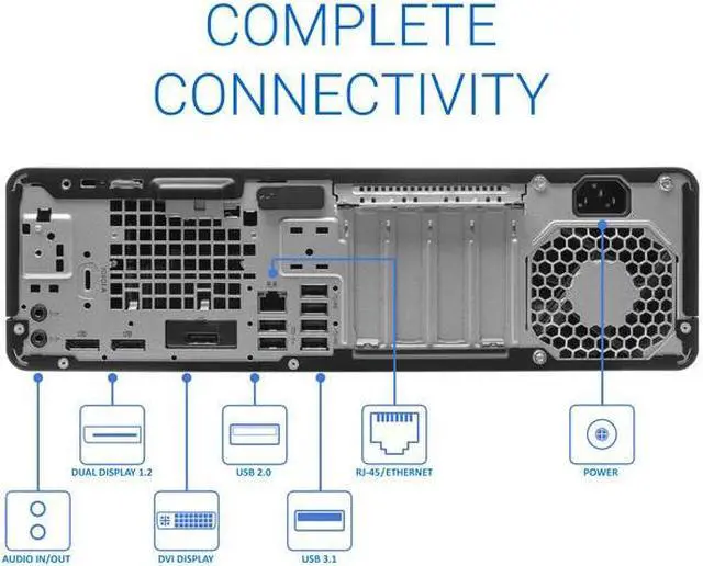 Alt view image 3 of 7 - HP EliteDesk 800 G4 Desktop, Intel Core i7-8700 Upto 4.6GHz, 32GB RAM, 256GB SSD + 1TB HDD, DVDRW, DisplayPort, Wi-Fi, Bluetooth, Windows 10 Pro