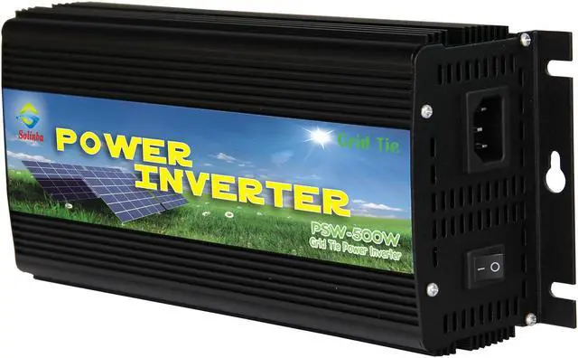 Alt view image 3 of 4 - Solinba 500w on grid tie pure sine wave power inverter DC22-56v to AC 90-130v, 46-65Hz, USA plug, black color