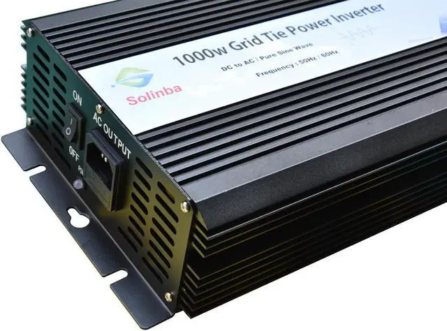 Alt view image 5 of 8 - Solinba 1000w on grid tie pure sine wave power inverter DC22-56v to AC 90-130v, 46-65Hz, USA plug, black color