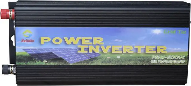 Alt view image 3 of 9 - Solinba 500w on grid tie pure sine wave power inverter DC11-28v to AC 90-130v, 46-65Hz, USA plug, black color