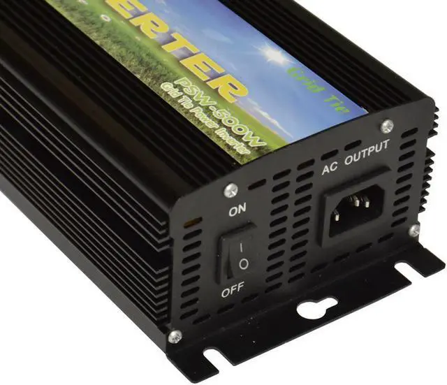 Alt view image 4 of 9 - Solinba 500w on grid tie pure sine wave power inverter DC11-28v to AC 90-130v, 46-65Hz, USA plug, black color