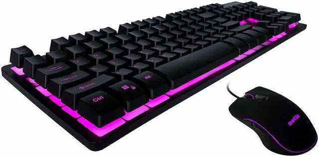 Alt view image 5 of 6 - Netis KM7101 Tri-Color LED USB Wired Gaming Keyboard and 3200 DPI Gaming Mouse Combo | 3 Colors Changeable Mechanical Feel Keyboard for PC Laptop Computer Game and Work