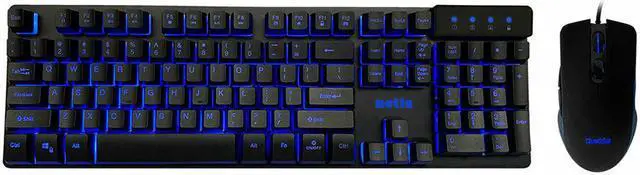 Alt view image 3 of 6 - Netis KM7101 Tri-Color LED USB Wired Gaming Keyboard and 3200 DPI Gaming Mouse Combo | 3 Colors Changeable Mechanical Feel Keyboard for PC Laptop Computer Game and Work