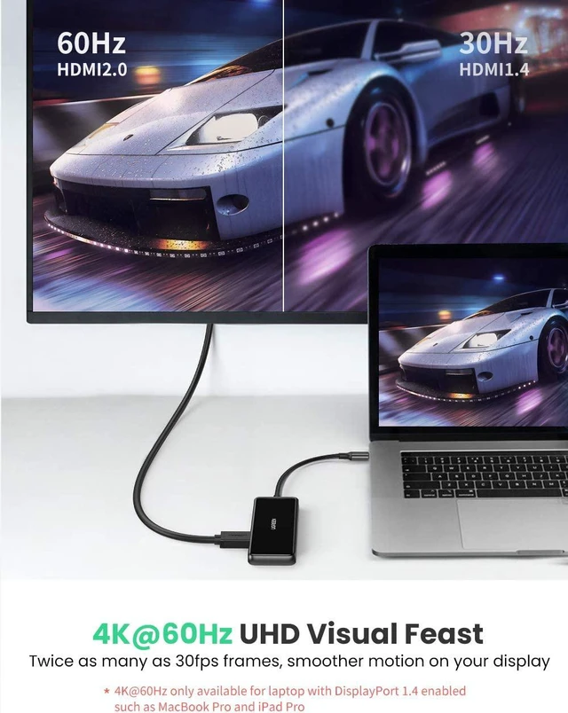 Alt view image 3 of 7 - UGREEN USB C Hub USB C HDMI Adapter 4K 60Hz 6 in 1 Type C Hub to HDMI SD TF Card Reader 3 USB 3.0 Ports for MacBook Pro 2019 2018 2017 Galaxy Note 10 S10 S9 S8 Plus Chromebook XPS Aluminum