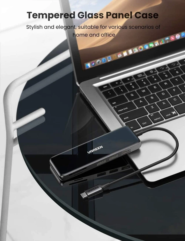 Alt view image 5 of 7 - UGREEN USB C Hub USB C HDMI Adapter 4K 60Hz 6 in 1 Type C Hub to HDMI SD TF Card Reader 3 USB 3.0 Ports for MacBook Pro 2019 2018 2017 Galaxy Note 10 S10 S9 S8 Plus Chromebook XPS Aluminum