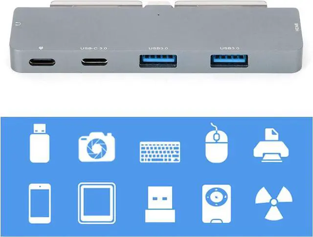 Alt view image 5 of 7 - USB C Hub Multiport Adapter, 6 in 1 TypeC to HDMI Docking Station Adapter Converter with 4K 30Hz HDMI Output 2*USB 3.0 Port for Phone Computer USB 3.0 Hub