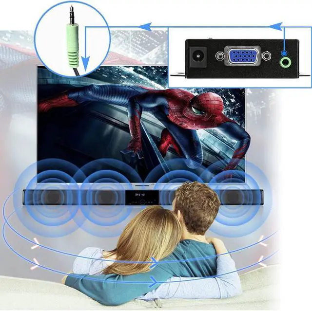 Alt view image 5 of 7 - 1080P VGA to HDMI Converter with 3.5mm Audio Port for PC Laptop Display Computer Mac Projector