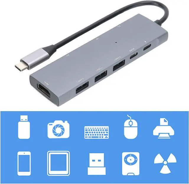 Alt view image 5 of 7 - Type-C Docking Station, Multi-Interface Sturdy USB3.0 Adapter, Stable for Phone Computer