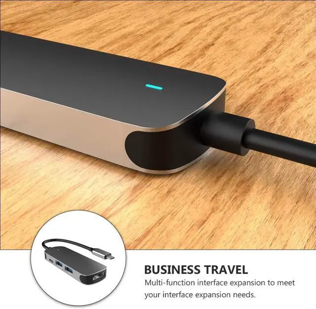 Alt view image 6 of 6 - OSALADI Type C 4 in 1 Multi Port Adapter TX4H USB Multi Port Hub Type C Charging Adapter Micro SD Card Readers HDMI Multiport Adapters for Home Office Computer Accessories Supplies