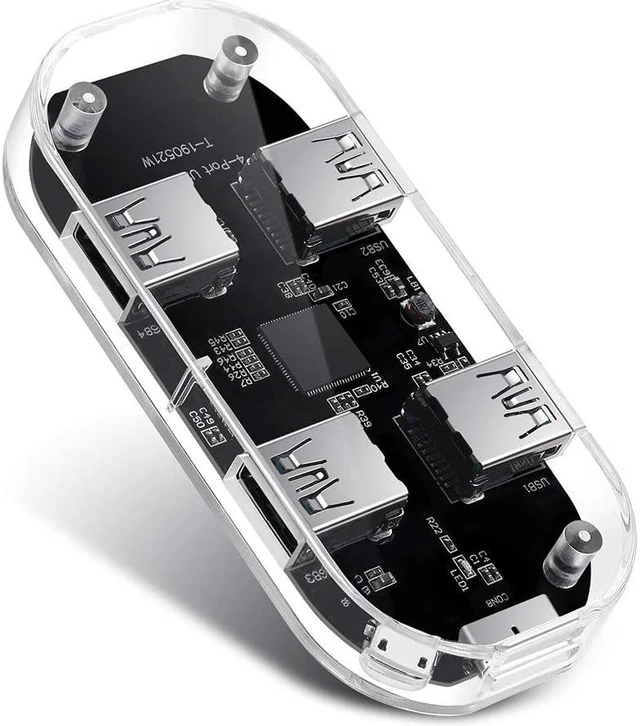 Alt view image 3 of 7 - XISAOK Transparent USB HUB 4 Ports USB3.0 Adapter Splitter for Laptop U Disk Cellphones