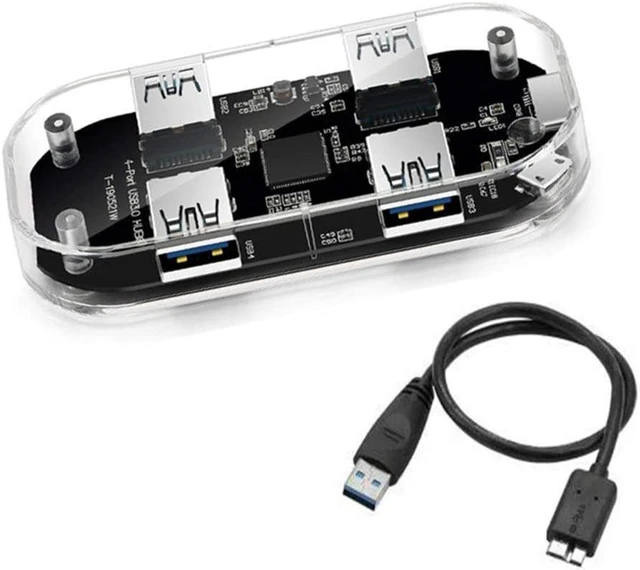 Main image of XISAOK Transparent USB HUB 4 Ports USB3.0 Adapter Splitter for Laptop U Disk Cellphones