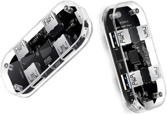 Alt view image 6 of 7 - XISAOK Transparent USB HUB 4 Ports USB3.0 Adapter Splitter for Laptop U Disk Cellphones