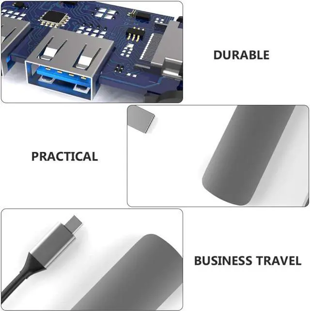Alt view image 5 of 6 - OSALADI Type C 4 in 1 Multi Port Adapter TX4H USB Multi Port Hub Type C Charging Adapter Micro SD Card Readers HDMI Multiport Adapters for Home Office Computer Accessories Supplies