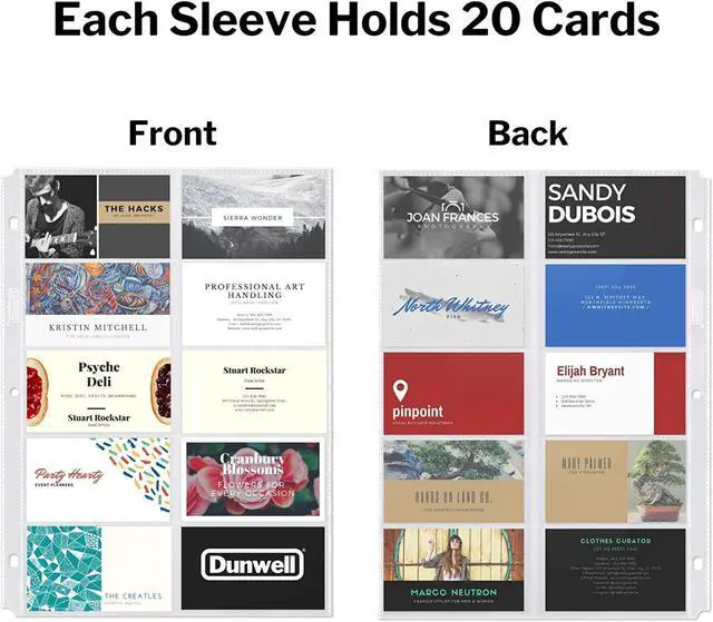 Alt view image 4 of 7 - Business Card Holder Sleeves, 10 Pack for 3-Ring Binders