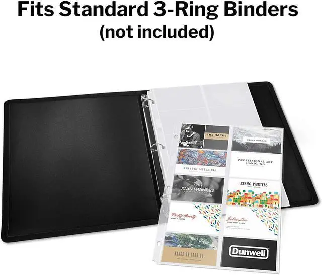 Alt view image 3 of 7 - Business Card Holder Sleeves, 10 Pack for 3-Ring Binders