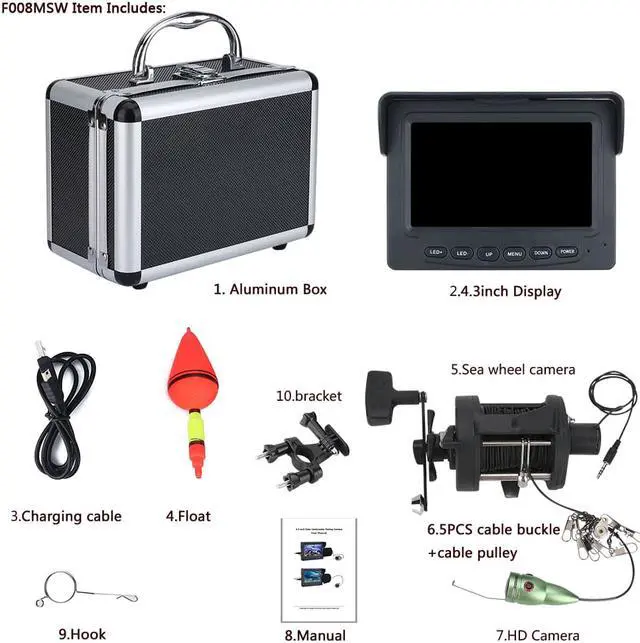 Alt view image 5 of 7 - 6W IR LED Lights with 4.3" Inch HD  Color Monitor Underwater Fishing Video Camera