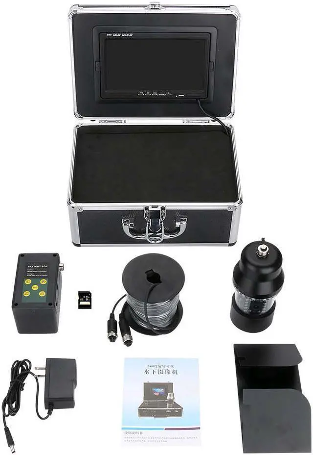 Alt view image 6 of 7 - 15m 7 Inch DVR Video Recorder Underwater Fishing Video Camera Fish Finder 8G Card Waterproof 22 LEDs 360 Degree Rotating 1000 TVL Camera