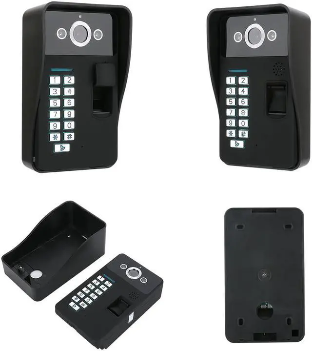 Alt view image 4 of 7 - 7inch 2 Monitors Wired /Wireless Wifi Video Door Phone Doorbell Intercom System with Fingerprint RFID Password IR-CUT HD 1000TVL Wired CCD Camera Night Vision