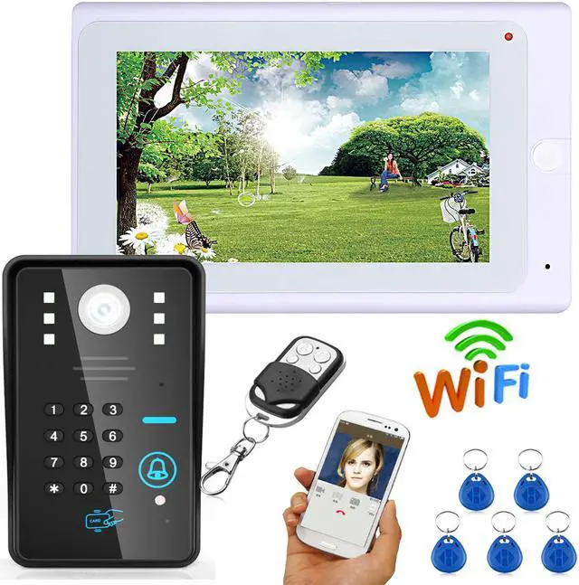 Main image of 7inch Wired / Wireless Wifi RFID Password Video Door Phone Doorbell Intercom System support Remote APP unlocking/Recording/Snapshot