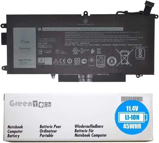 Main image of GreenTech 71TG4 X49C1 Compatible Battery for Dell Latitude 5289, Latitude 7389 - GreenTech 11.4V 45Whr 3 Cell Battery CFX97 K5XWW