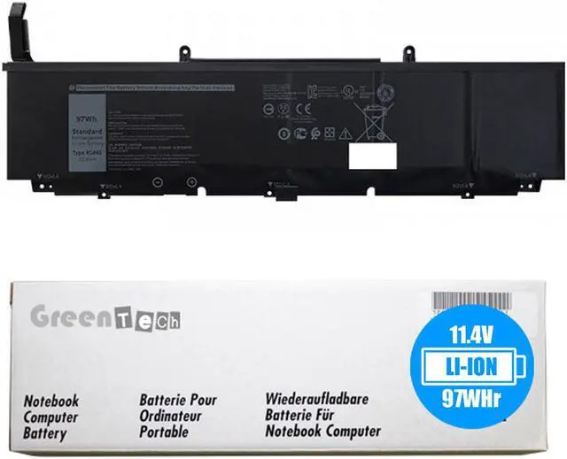 Main image of GreenTech XG4K6 Replacement Battery for Dell Precision 5750, Dell XPS 17 9700 - GreenTech 11.4V 97Whr 6 Cell F8CPG