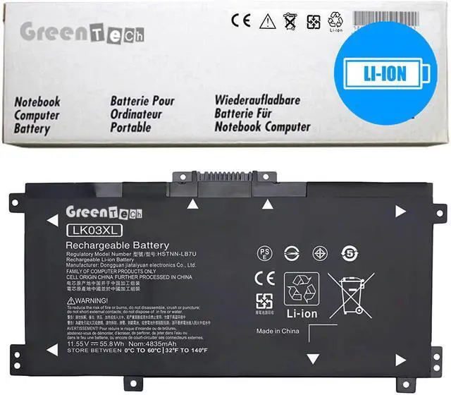 Main image of GREENTECH LK03XL 916814-855 BATTERY HP ENVY 17-AE 17-BW 17-CE 15-BP 56WHR