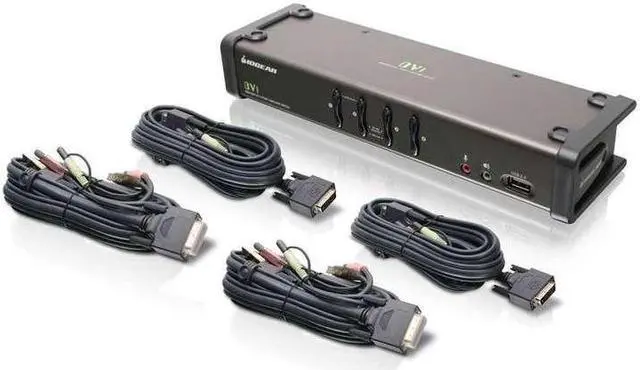 Main image of IOGear 4-Ports DVI KVM Audio Switch With Cables GCS1104