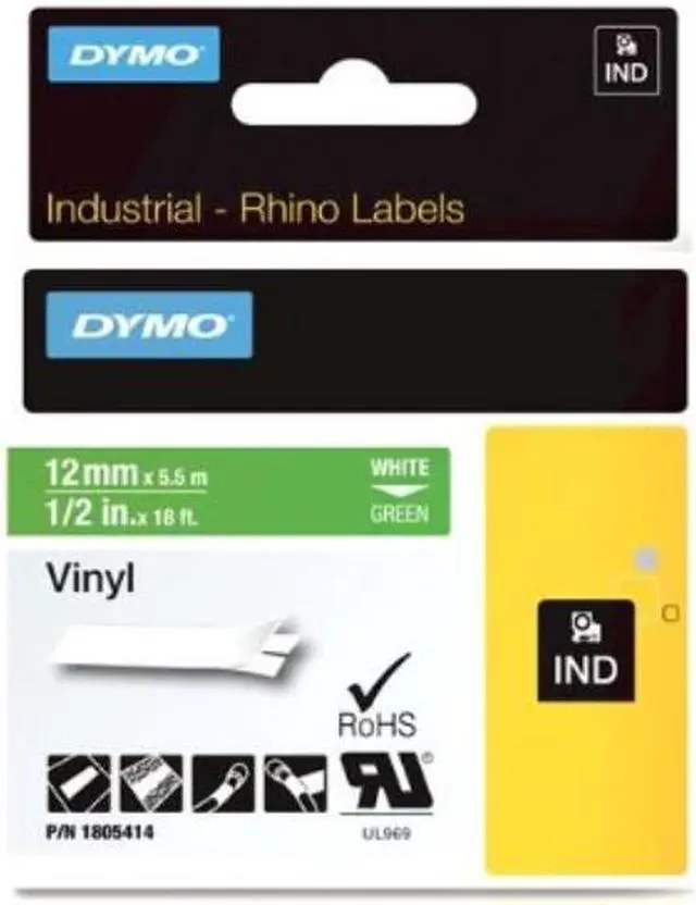 Alt view image 4 of 16 - DYMO IND Vinyl Labels 1/2"