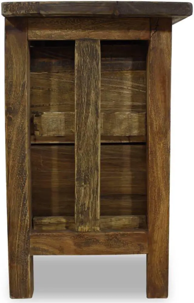 Alt view image 20 of 20 - vidaXL Nightstand Accent End Table with Storage Drawers Solid Reclaimed Wood