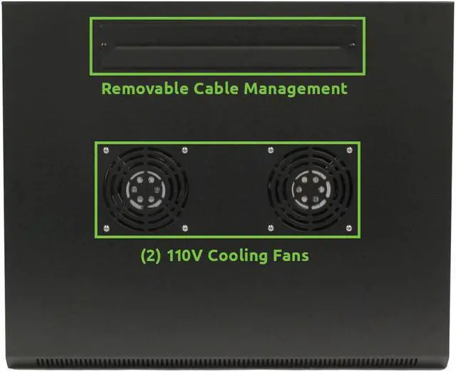 Alt view image 4 of 4 - Navepoint 6U Wallmount Networking Enclosure 600mm Depth with Shelf, Fans