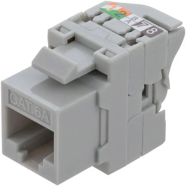 Main image of CAT6A Unshielded Toolless Keystone Jack 15 pack, Grey