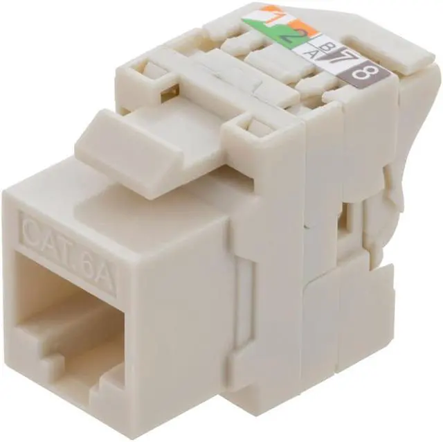 Main image of CAT6A Unshielded Toolless Keystone Jack 10 pack, Ivory