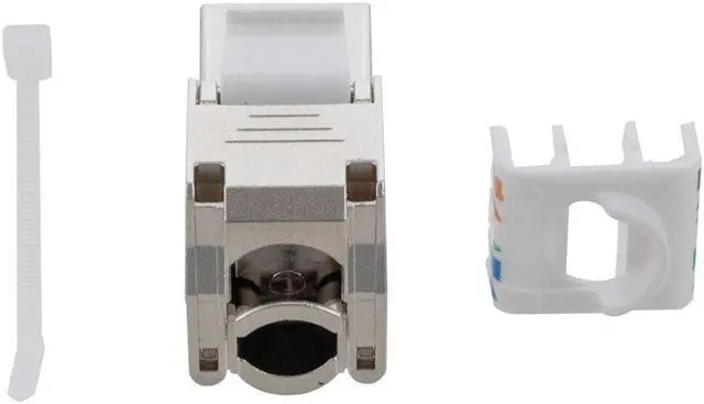 Alt view image 4 of 4 - CAT6A Shielded Toolless Keystone Jack 15 pack, Silver