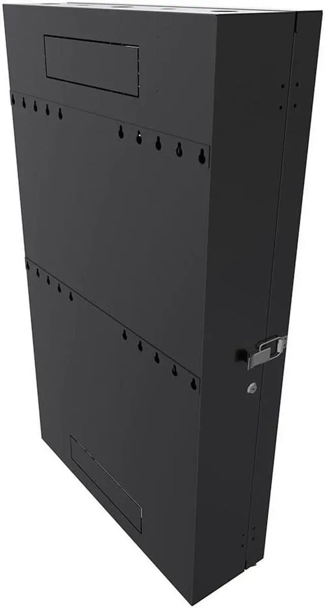 Main image of NavePoint 4U Vertical Wall Mount Enclosure, 32.4 inch (825mm) to 35.4 inch (900mm) depth, Cold-rolled Steel, Black