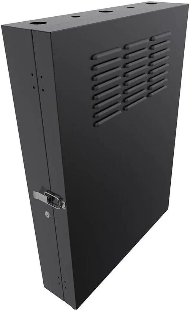 Alt view image 5 of 7 - NavePoint 3U Vertical Wall Mount Enclosure, 24.6 inch (625mm) to 27.5 inch (700mm) depth, Cold-rolled Steel, Black