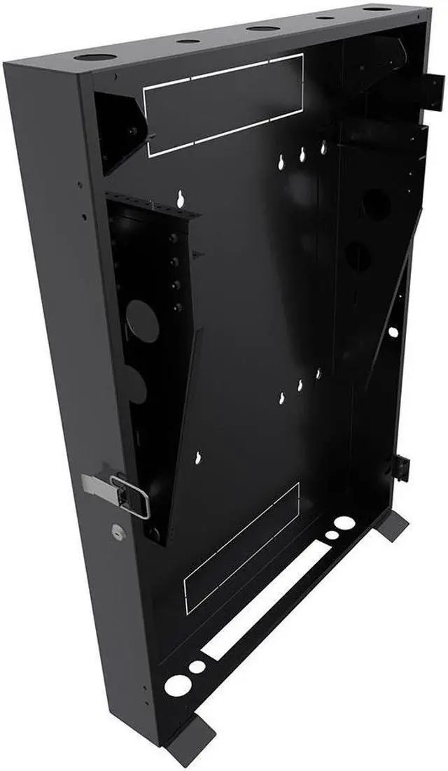 Alt view image 7 of 7 - NavePoint 3U Vertical Wall Mount Enclosure, 24.6 inch (625mm) to 27.5 inch (700mm) depth, Cold-rolled Steel, Black