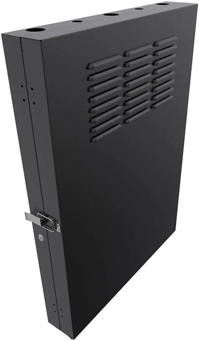 Main image of NavePoint 2U Vertical Wall Mount Enclosure, 24.6 inch (625mm) to 27.5 inch (700mm) depth, Cold-rolled Steel, Black