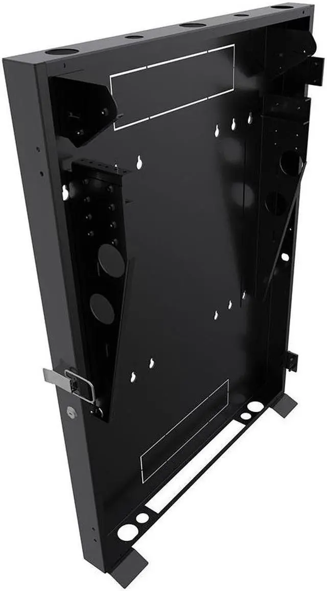 Alt view image 3 of 4 - NavePoint 2U Vertical Wall Mount Enclosure, 24.6 inch (625mm) to 27.5 inch (700mm) depth, Cold-rolled Steel, Black