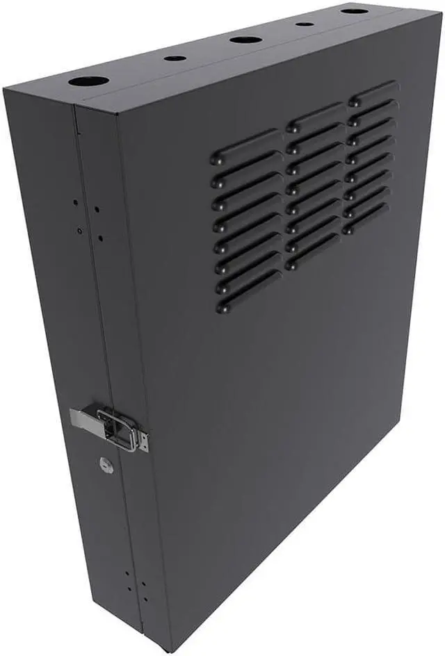 Main image of NavePoint 3U Vertical Wall Mount Enclosure, 16.7 inch (425mm) to 19.6 inch (500mm) depth, Cold-rolled Steel, Black