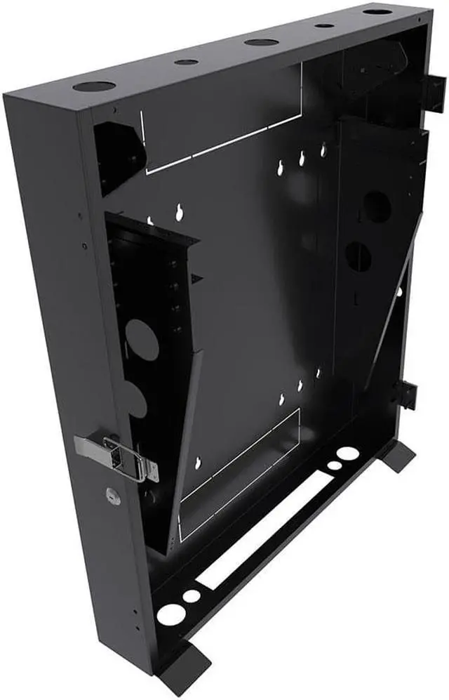 Alt view image 3 of 4 - NavePoint 3U Vertical Wall Mount Enclosure, 16.7 inch (425mm) to 19.6 inch (500mm) depth, Cold-rolled Steel, Black