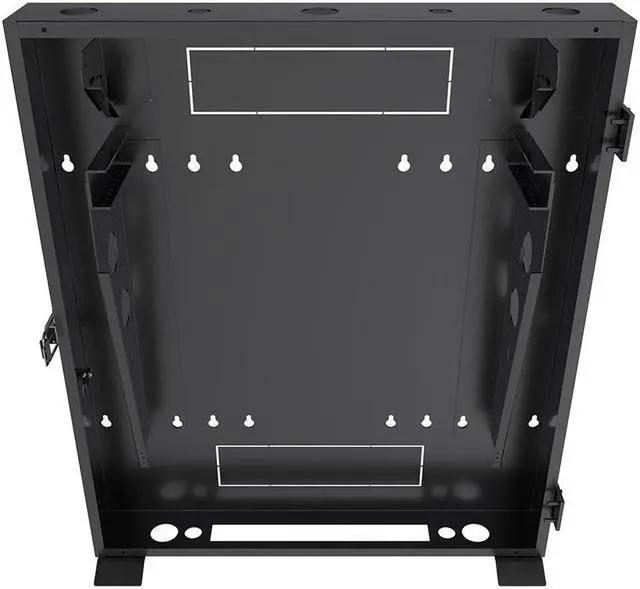 Alt view image 4 of 4 - NavePoint 3U Vertical Wall Mount Enclosure, 16.7 inch (425mm) to 19.6 inch (500mm) depth, Cold-rolled Steel, Black